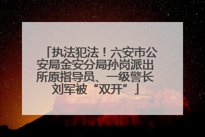 执法犯法！六安市公安局金安分局孙岗派出所原指导员、一级警长刘军被“双开”