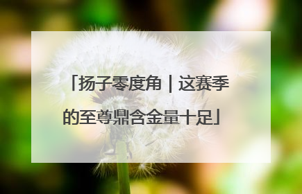 扬子零度角｜这赛季的至尊鼎含金量十足