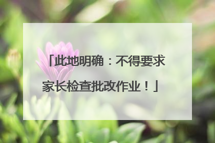 此地明确：不得要求家长检查批改作业！