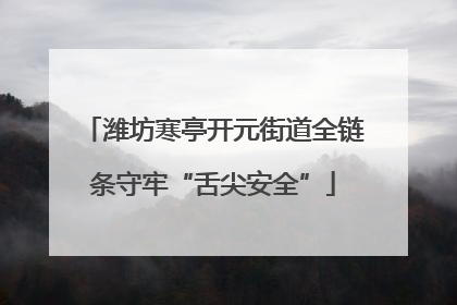 潍坊寒亭开元街道全链条守牢“舌尖安全”
