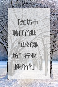 潍坊市聘任首批“更好潍坊”行业推介官