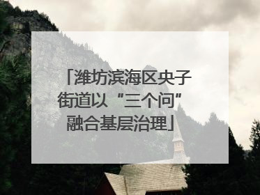 潍坊滨海区央子街道以“三个问”融合基层治理