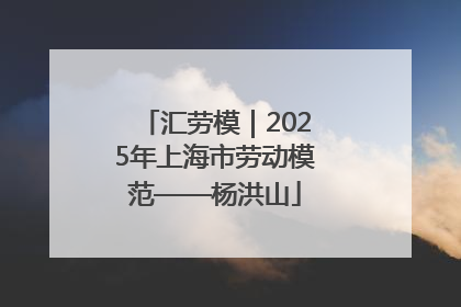 汇劳模｜2025年上海市劳动模范——杨洪山