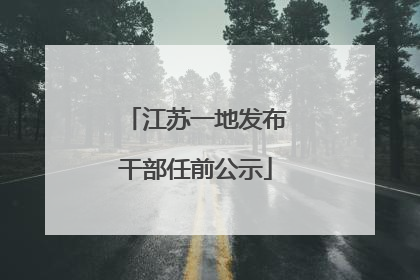 江苏一地发布干部任前公示
