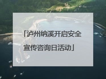 泸州纳溪开启安全宣传咨询日活动