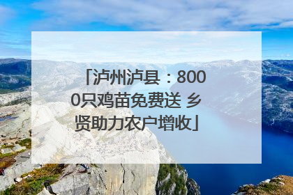泸州泸县：8000只鸡苗免费送 乡贤助力农户增收