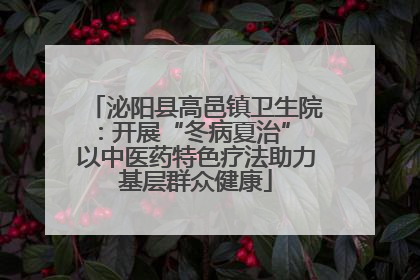 泌阳县高邑镇卫生院：开展“冬病夏治” 以中医药特色疗法助力基层群众健康