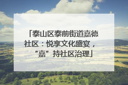 泰山区泰前街道嘉德社区：悦享文化盛宴，“嘉”持社区治理