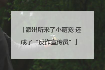 派出所来了小萌宠 还成了“反诈宣传员”