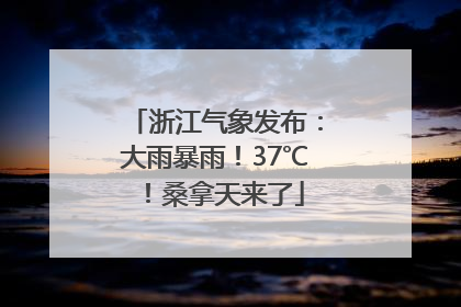 浙江气象发布：大雨暴雨！37℃！桑拿天来了