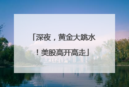深夜，黄金大跳水！美股高开高走