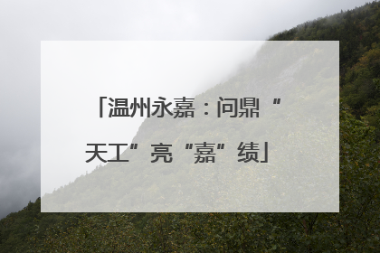 温州永嘉：问鼎“天工”亮“嘉”绩