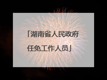 湖南省人民政府任免工作人员