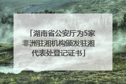 湖南省公安厅为5家非洲驻湘机构颁发驻湘代表处登记证书