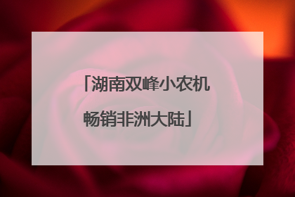 湖南双峰小农机畅销非洲大陆