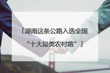 湖南这条公路入选全国“十大最美农村路”