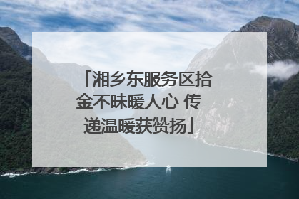 湘乡东服务区拾金不昧暖人心 传递温暖获赞扬