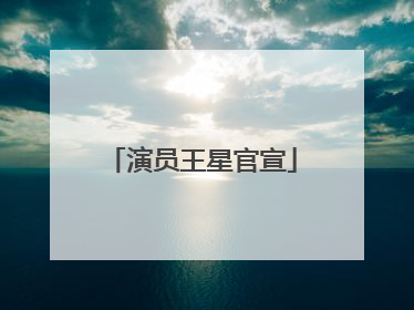 演员王星官宣