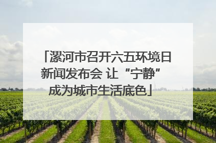 漯河市召开六五环境日新闻发布会 让“宁静”成为城市生活底色