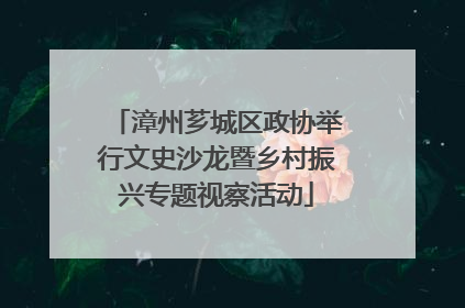漳州芗城区政协举行文史沙龙暨乡村振兴专题视察活动