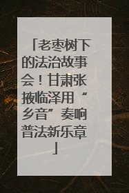 老枣树下的法治故事会！甘肃张掖临泽用“乡音”奏响普法新乐章