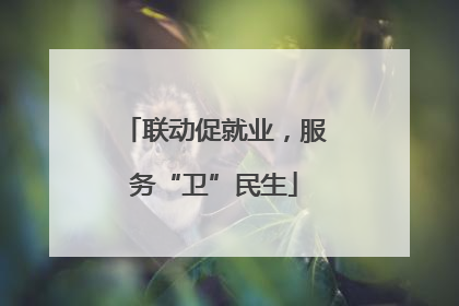 联动促就业，服务“卫”民生