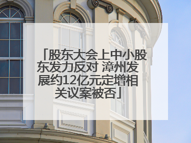 股东大会上中小股东发力反对 漳州发展约12亿元定增相关议案被否