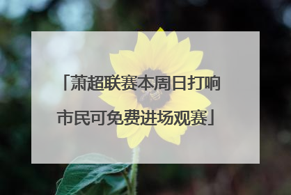 萧超联赛本周日打响 市民可免费进场观赛