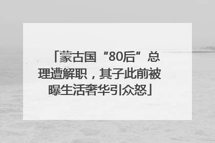 蒙古国“80后”总理遭解职，其子此前被曝生活奢华引众怒