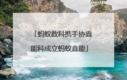蚂蚁数科携手协鑫能科成立蚂蚁鑫能