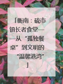 衡南：硫市镇长者食堂——从“孤独餐桌”到文明的“温馨港湾”