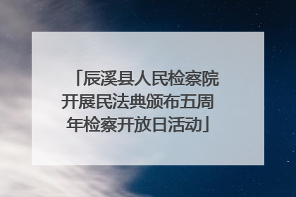 辰溪县人民检察院开展民法典颁布五周年检察开放日活动