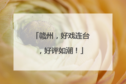 赣州，好戏连台，好评如潮！