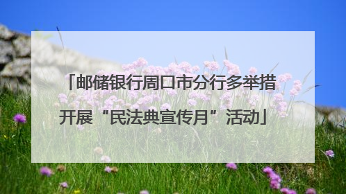 邮储银行周口市分行多举措开展“民法典宣传月”活动