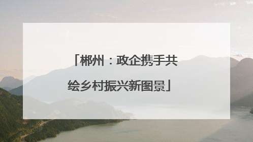郴州：政企携手共绘乡村振兴新图景