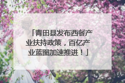 青田县发布西餐产业扶持政策，百亿产业蓝图加速推进！