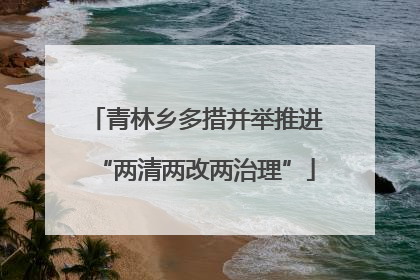 青林乡多措并举推进“两清两改两治理”