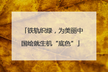 铁轨织绿，为美丽中国绘就生机“底色”