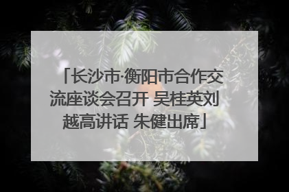 长沙市·衡阳市合作交流座谈会召开 吴桂英刘越高讲话 朱健出席