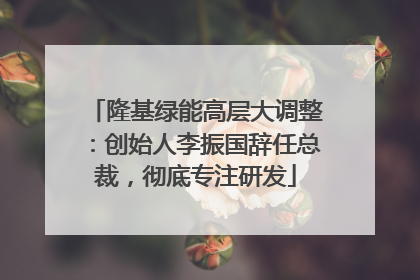 隆基绿能高层大调整：创始人李振国辞任总裁，彻底专注研发