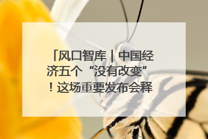 风口智库｜中国经济五个“没有改变”！这场重要发布会释放三点信号