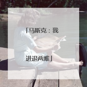 马斯克：我进退两难