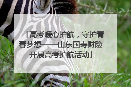 高考暖心护航，守护青春梦想——山东国寿财险开展高考护航活动