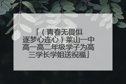 （青春无畏惧   逐梦心连心）莱山一中高一高二年级学子为高三学长学姐送祝福