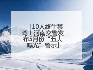 10人终生禁驾！河南交警发布5月份“五大曝光”警示