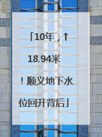 10年，↑18.94米！顺义地下水位回升背后