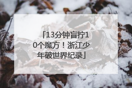13分钟盲拧10个魔方！浙江少年破世界纪录