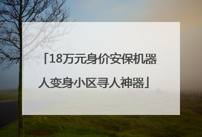 18万元身价安保机器人变身小区寻人神器