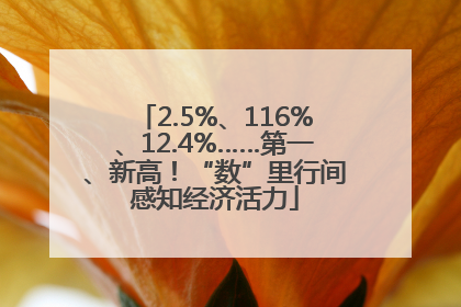 2.5%、116%、12.4%……第一、新高！“数”里行间感知经济活力