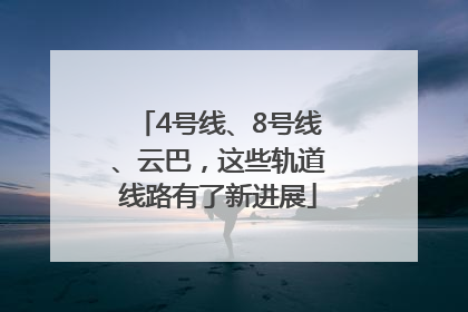 4号线、8号线、云巴，这些轨道线路有了新进展